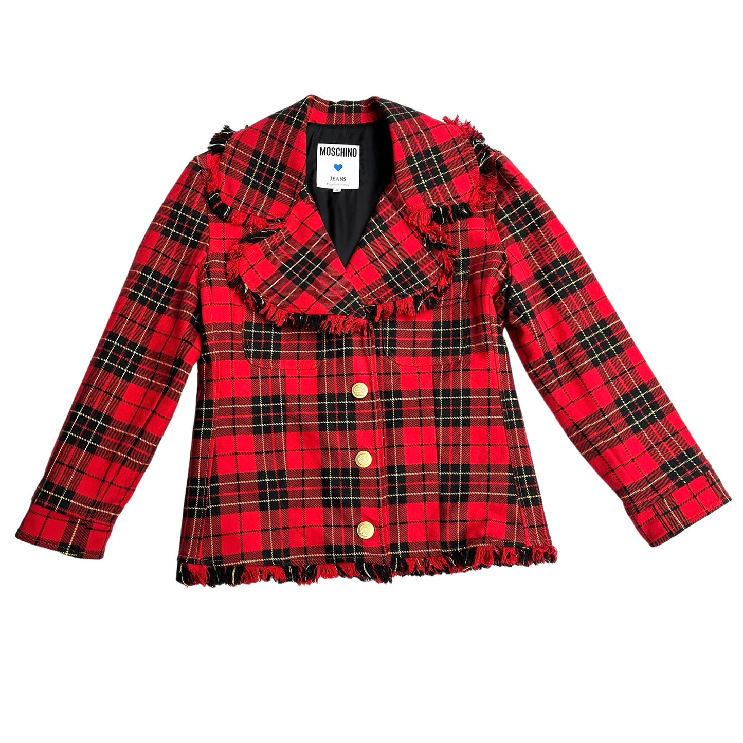 Red Plaid Blazer - L