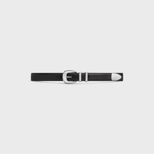 Black Leather Western Belt - S