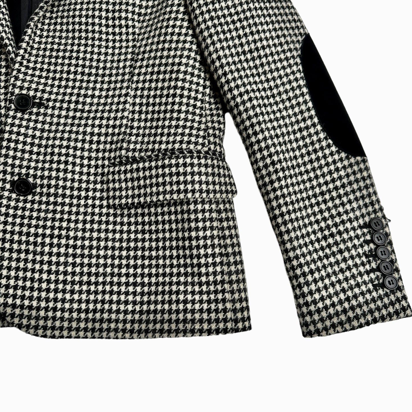 Black & White Blazer w/Suede Elbows - S