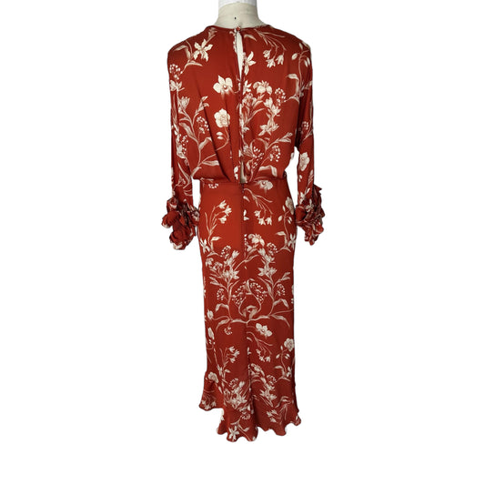 Red Floral Dress - S