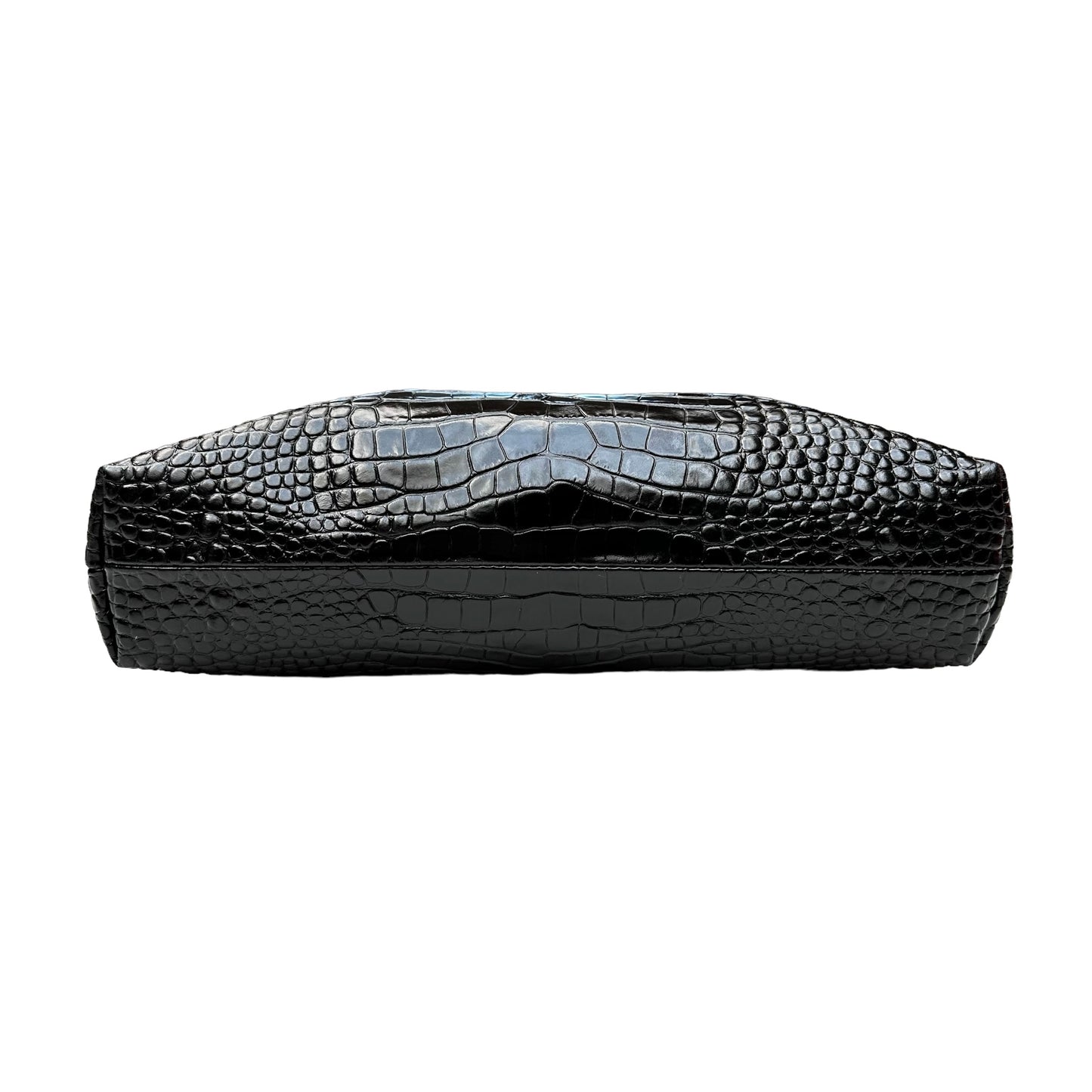 Black Crocodile Embossed Tote