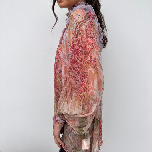 Floral Silk Blouse - S/M