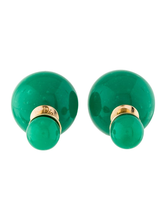 Green Mise en Dior Tribal Earrings