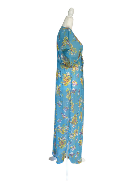 Blue Chiffon Beach Cover-Up - OS