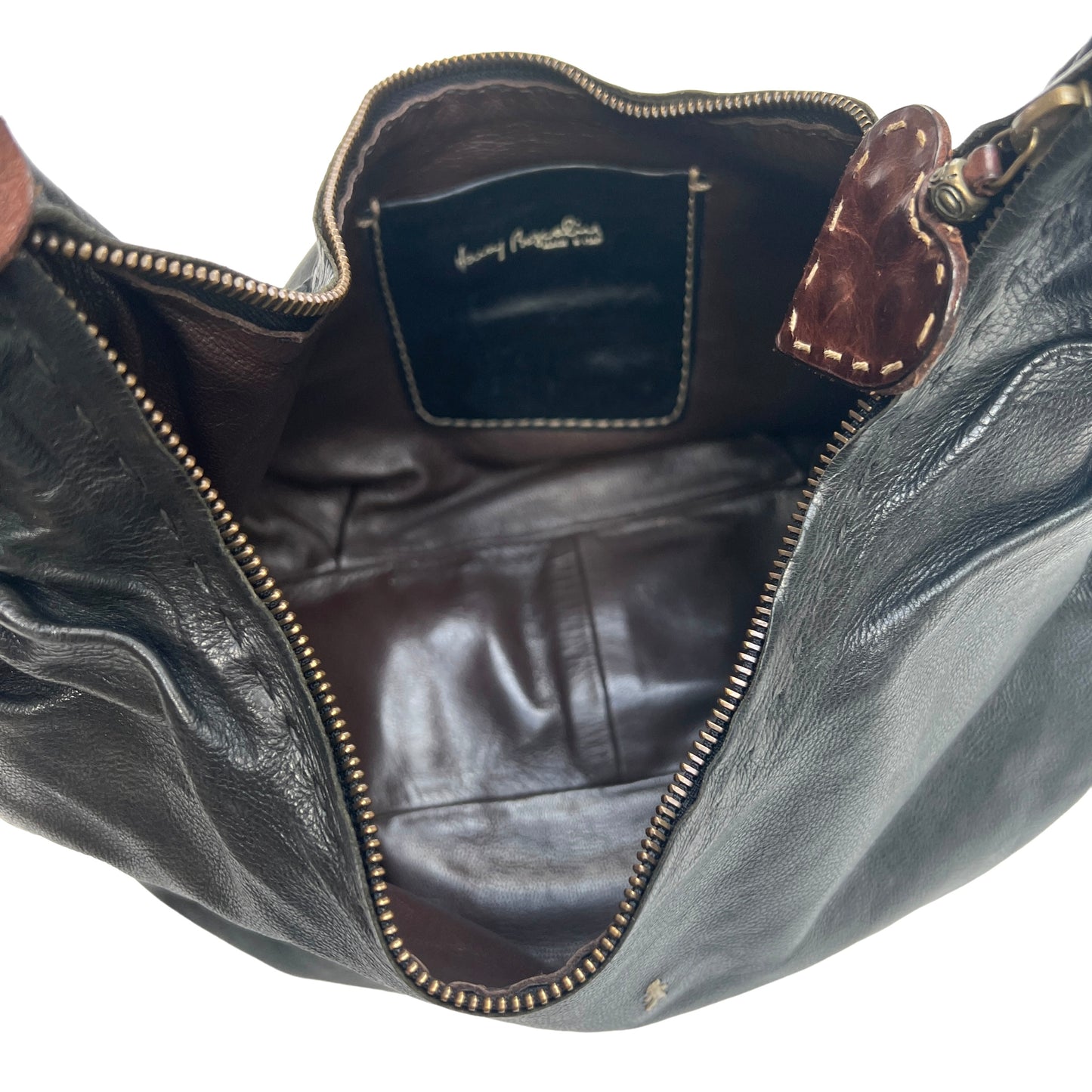 Black Hobo Bag with Aligator Handle