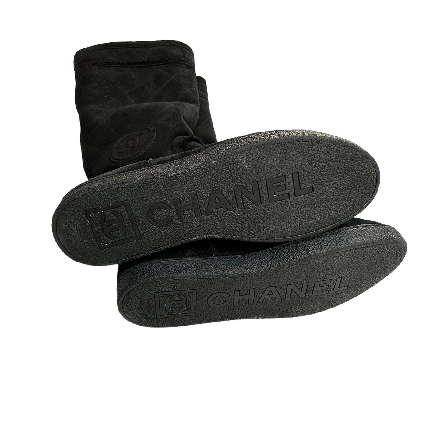 Black Suede Boots w/Fur Lining - 10.5