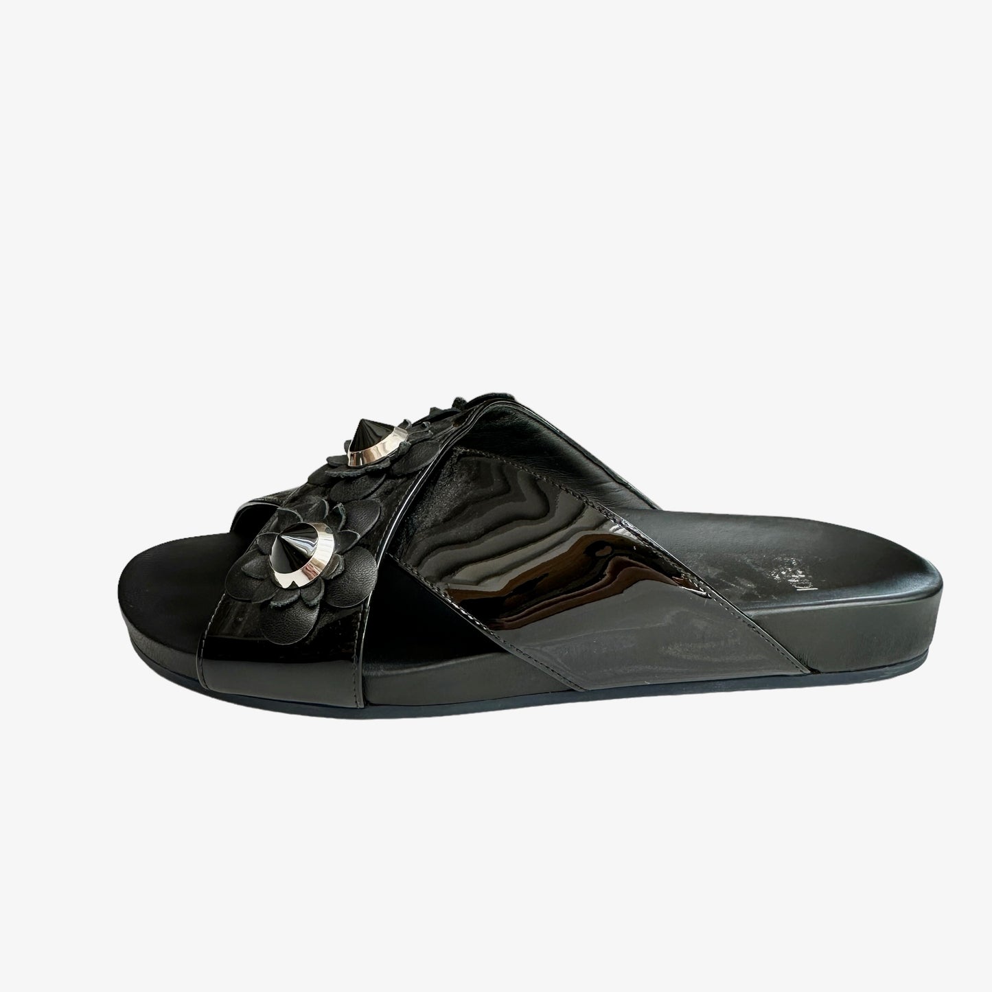 Black Flower Slides - 7