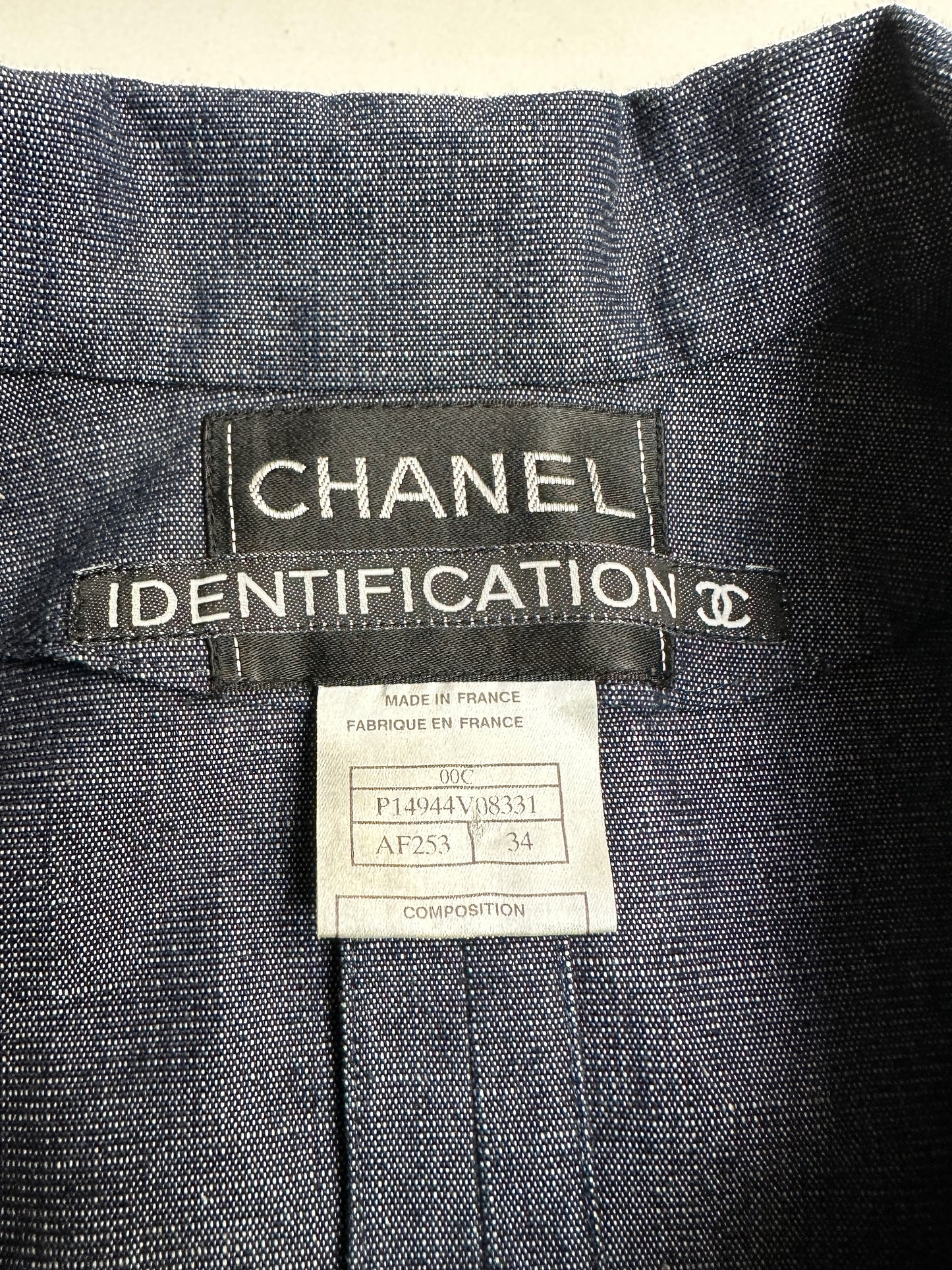 Blue Denim Jacket with Sequins Logo - XS