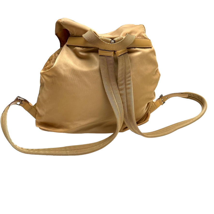 Beige Nylon Backpack