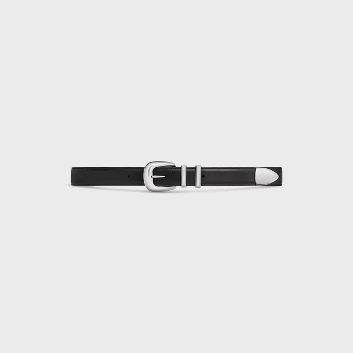 Black Leather Western Belt - S