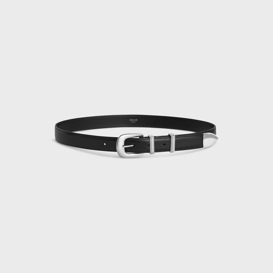 Black Leather Western Belt - S