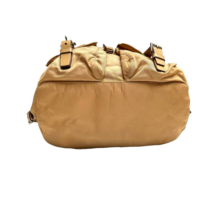 Beige Nylon Backpack