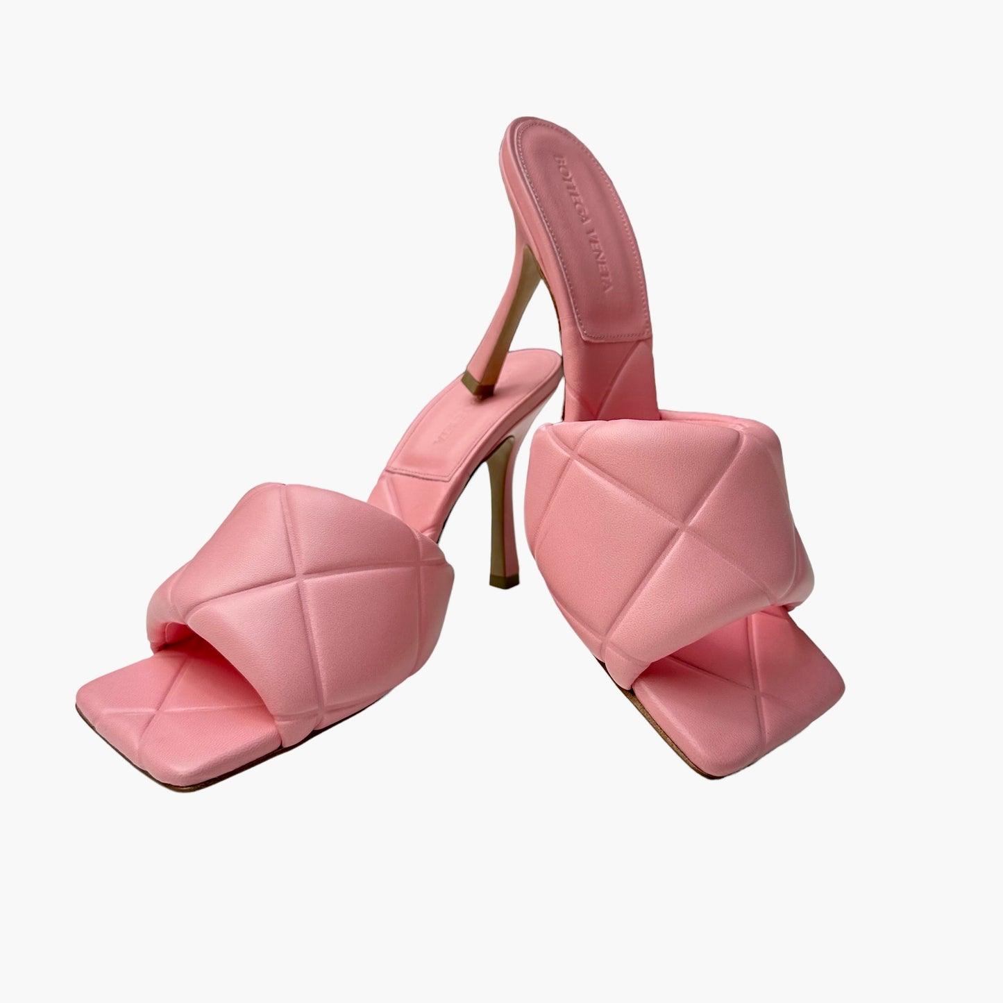 Pink Leather Slides - 9.5