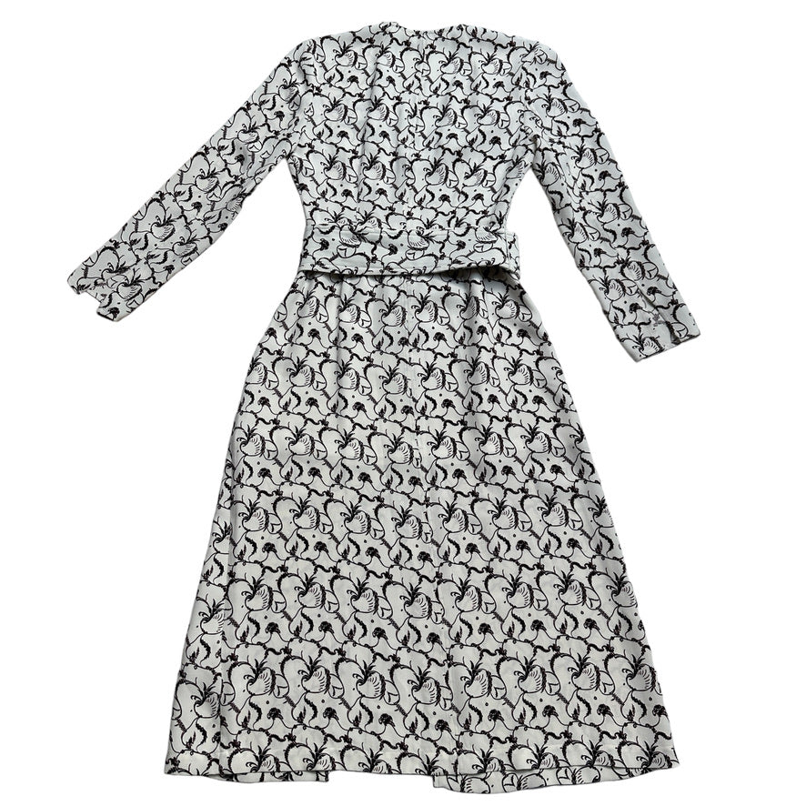 Floral Black & White Dress - S