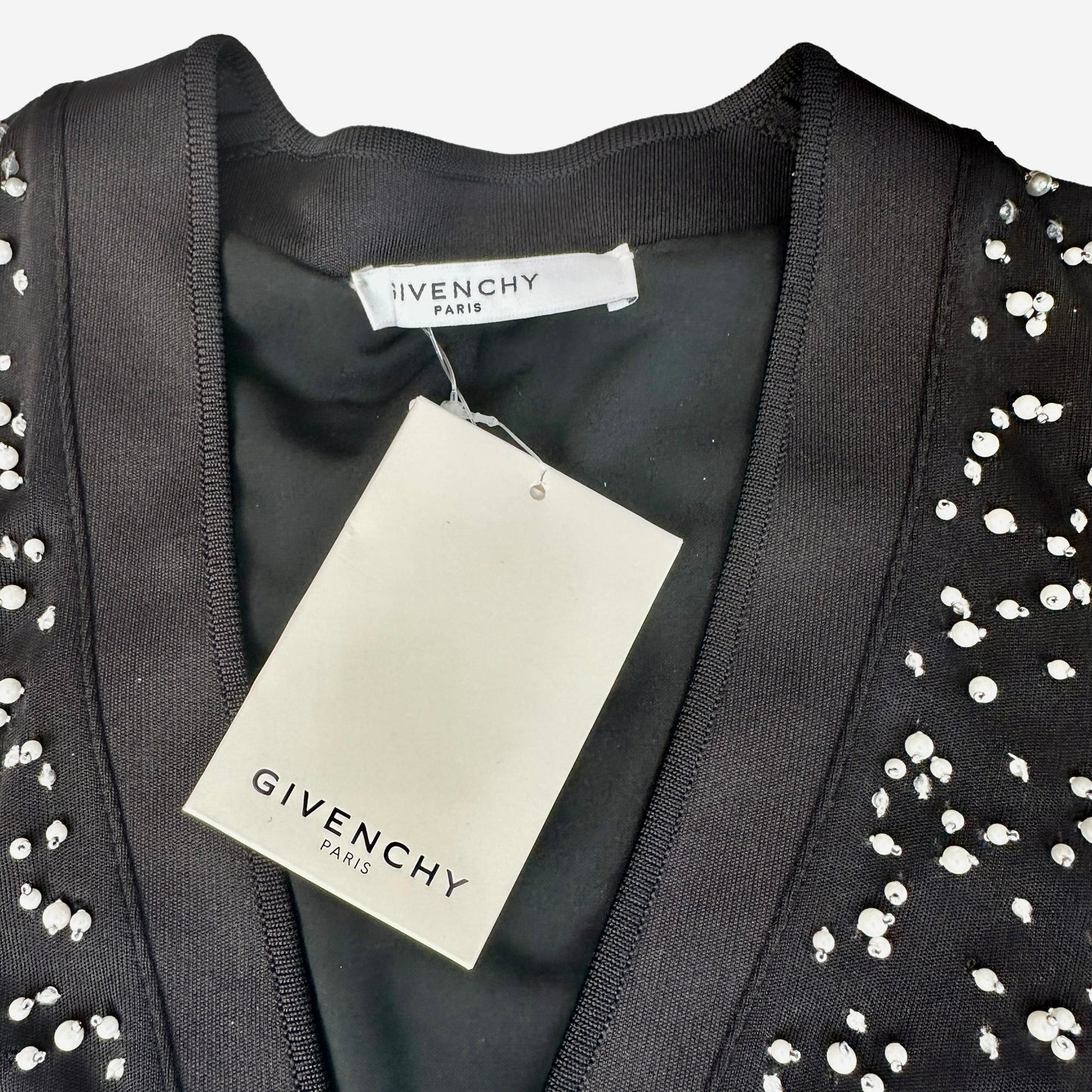 Faux-Pearl Black Dress - L