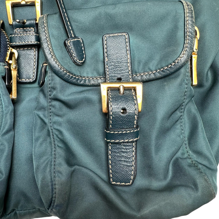 Blue Nylon Backpack
