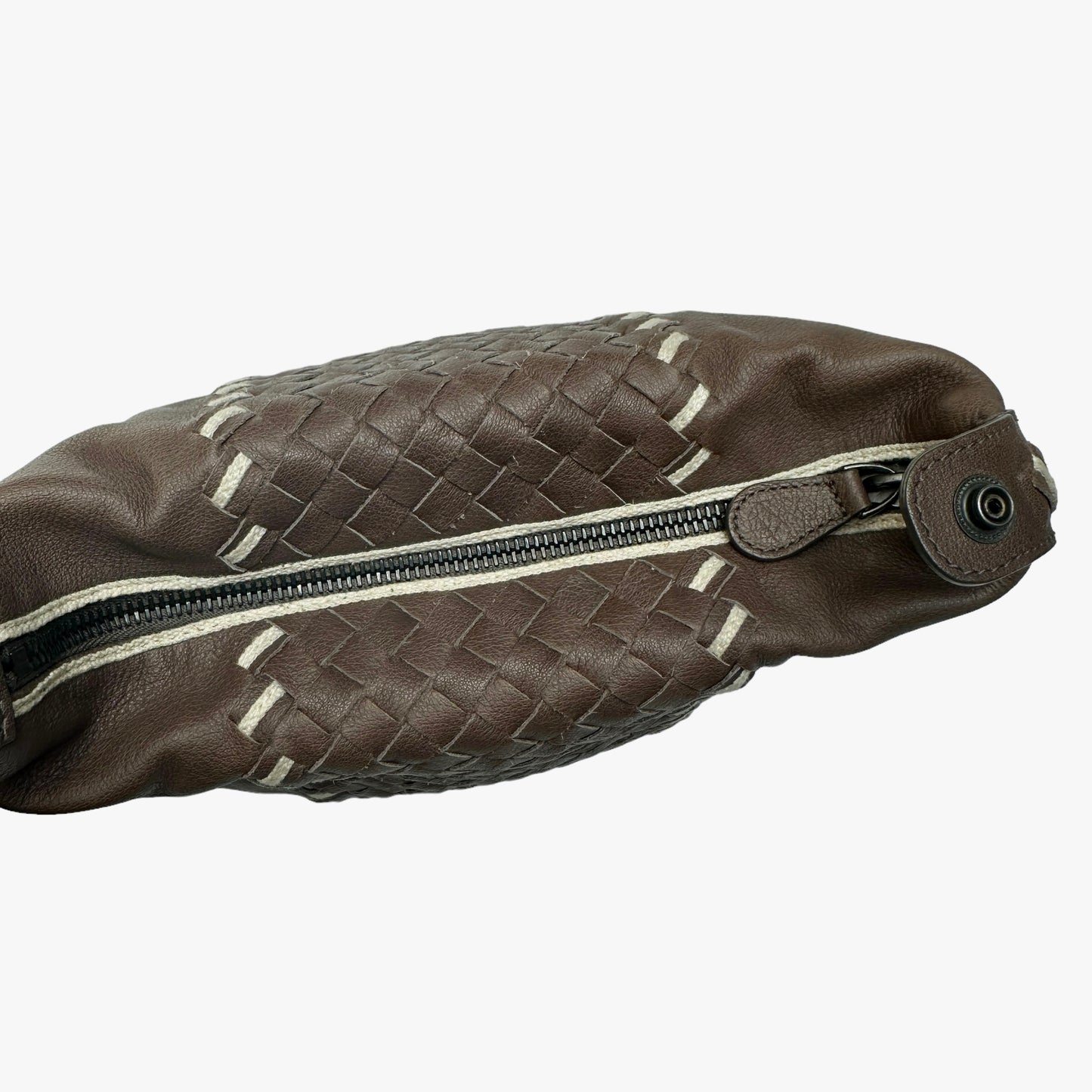 Brown Intrecciato Mini Hobo Bag