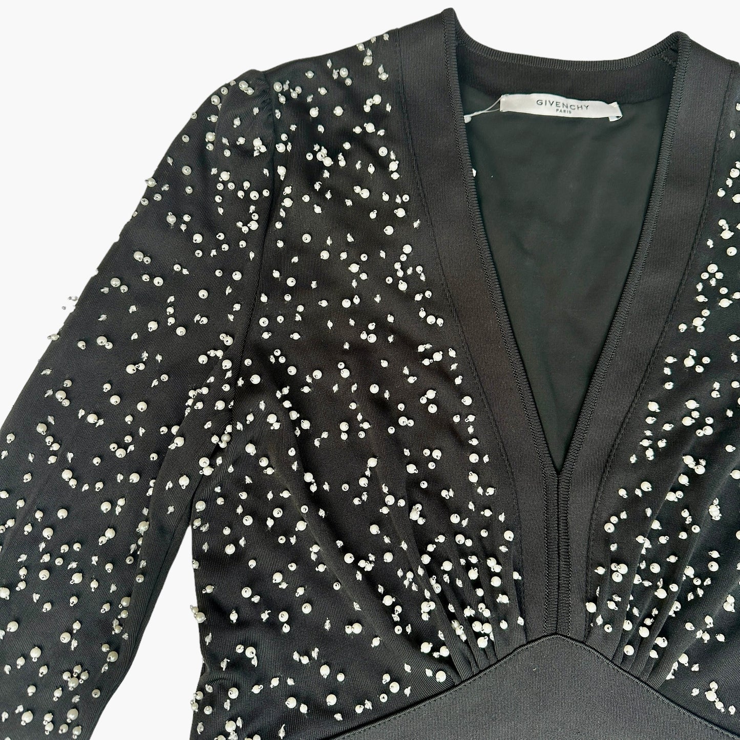 Faux-Pearl Black Dress - L