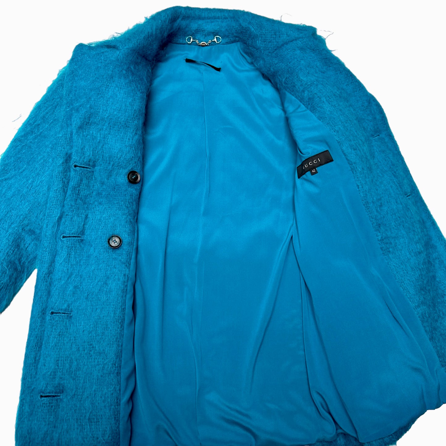 Blue Mohair Coat - M/L