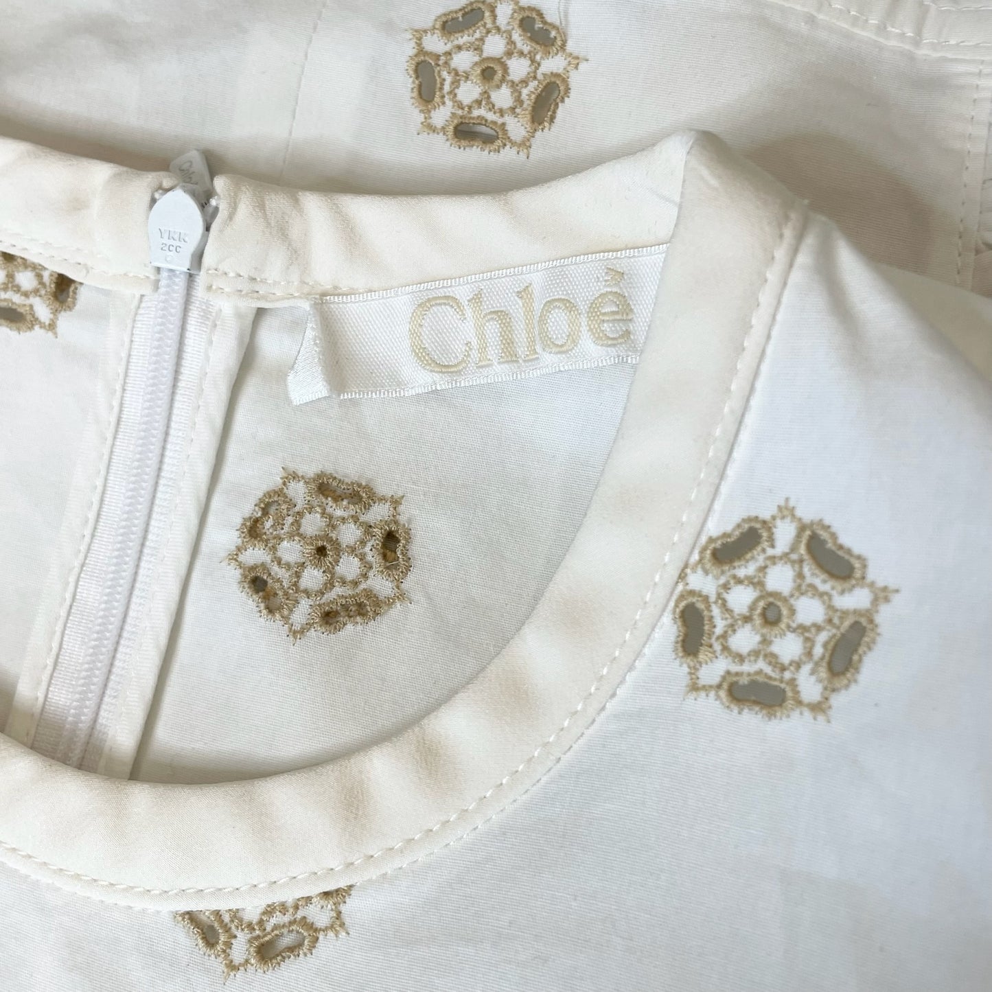 Cream & White Eyelet Blouse - XS