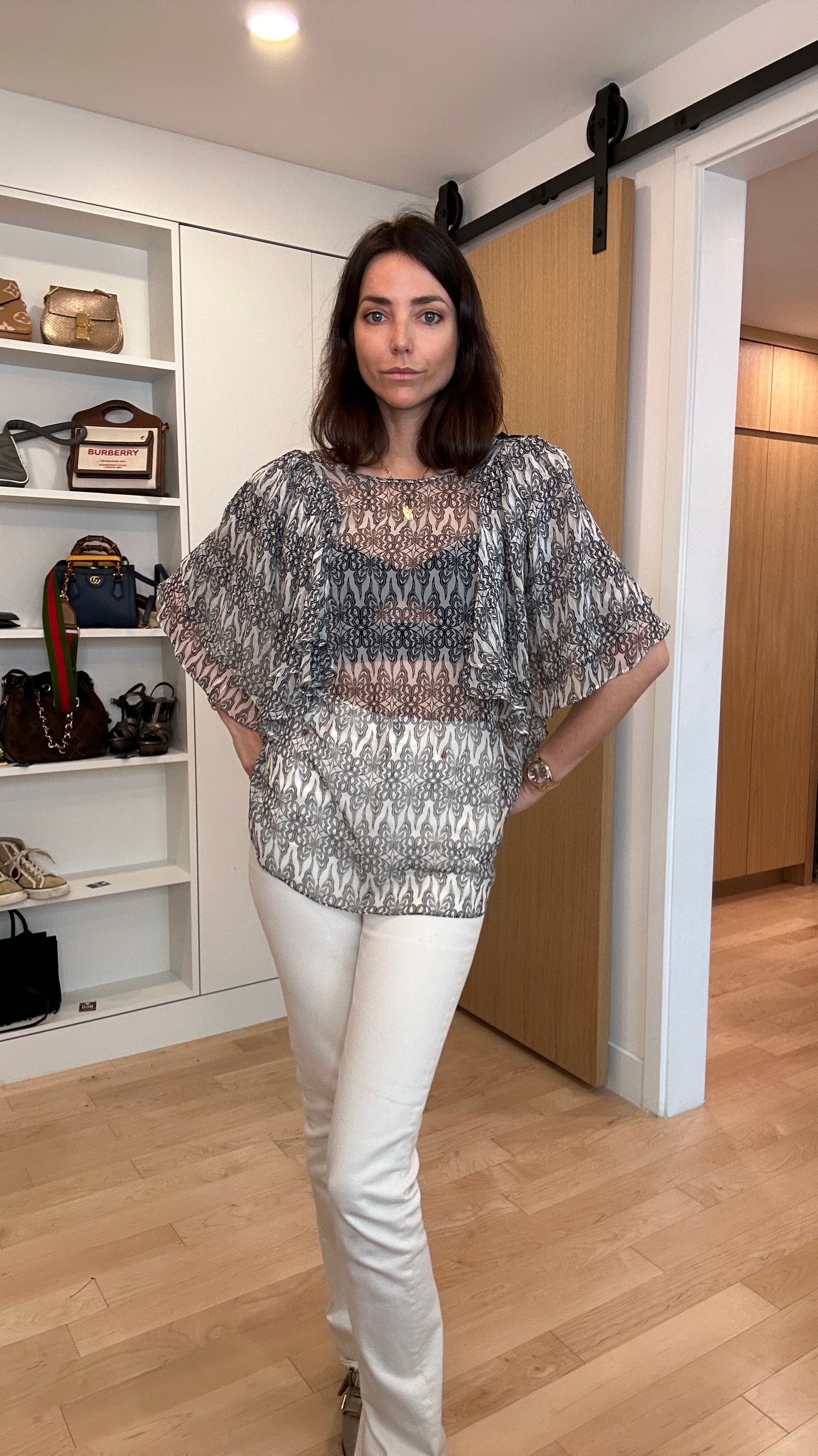 Silk Printed Blouse - S
