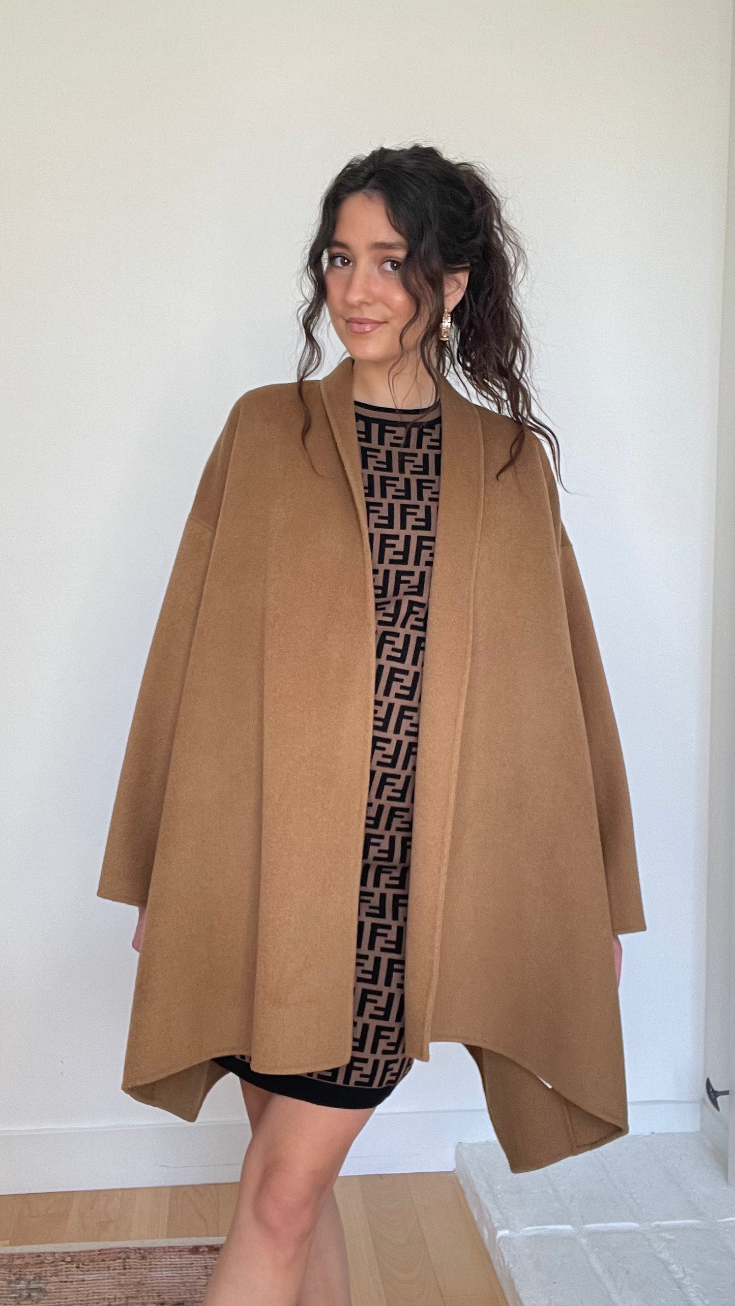 Camel Wrap Coat - OS
