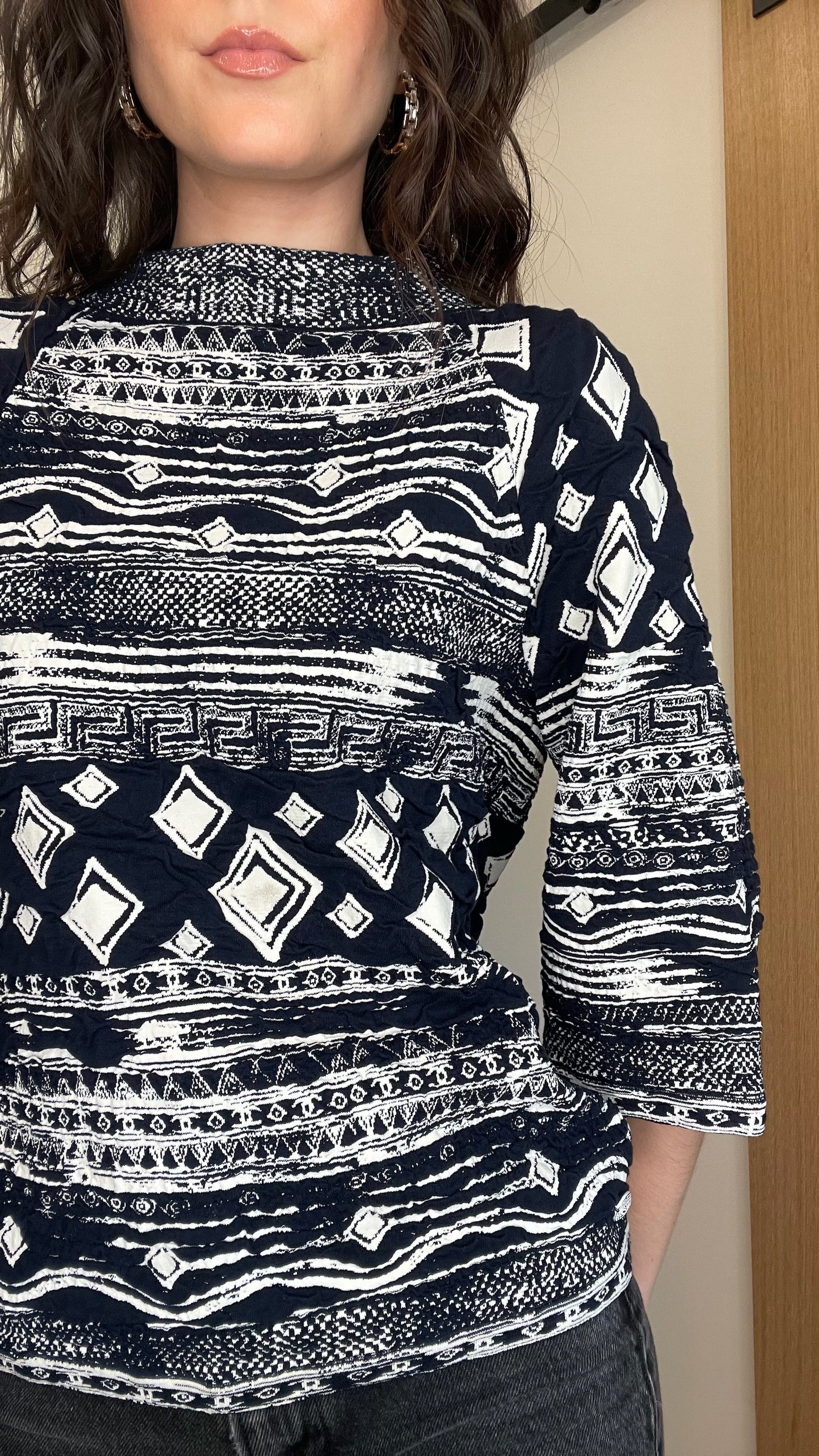 Navy & White Logo Top - S