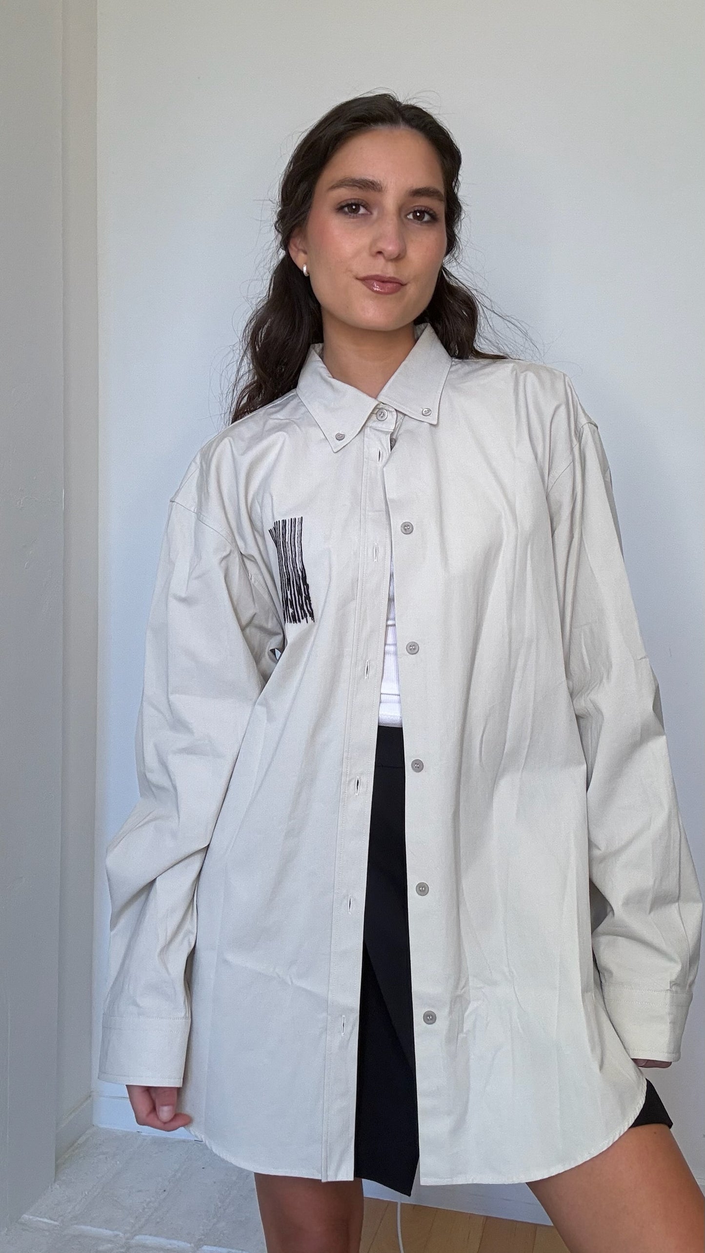 Beige and Black Logo Shirt - XS/XL