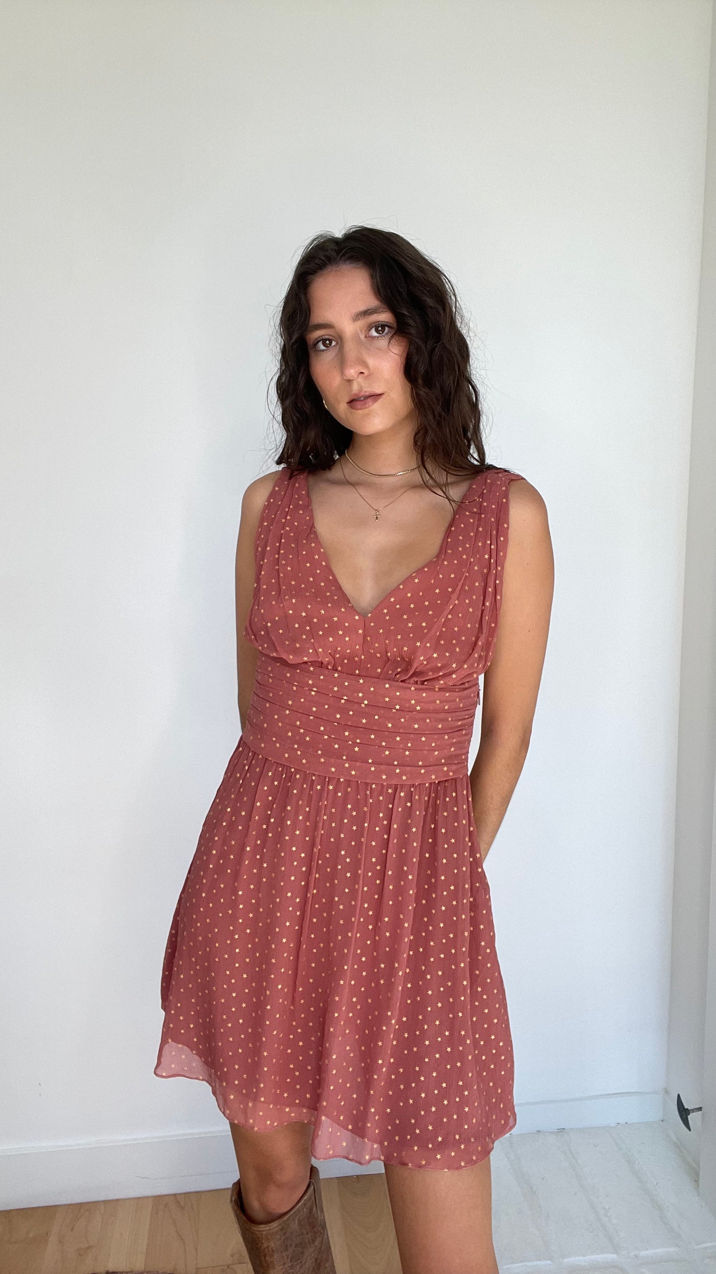 Pink Silk Dress - M