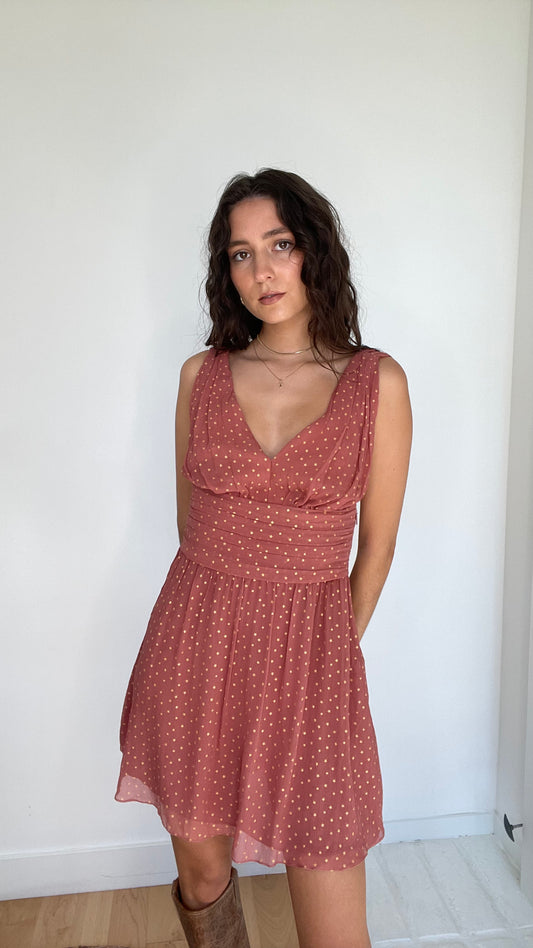 Pink Silk Dress - M