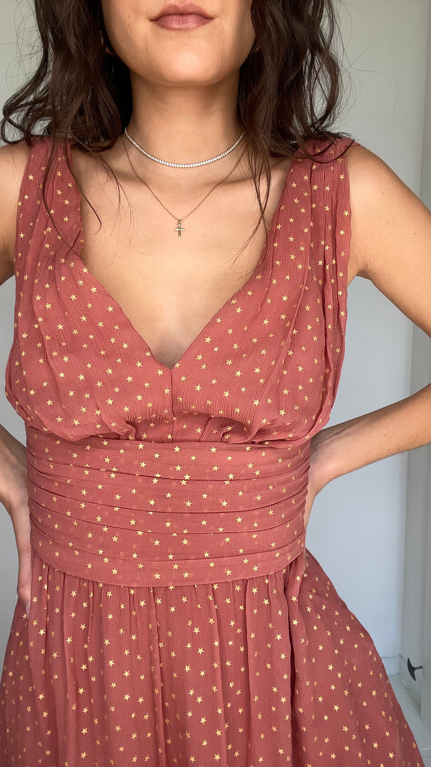 Pink Silk Dress - M