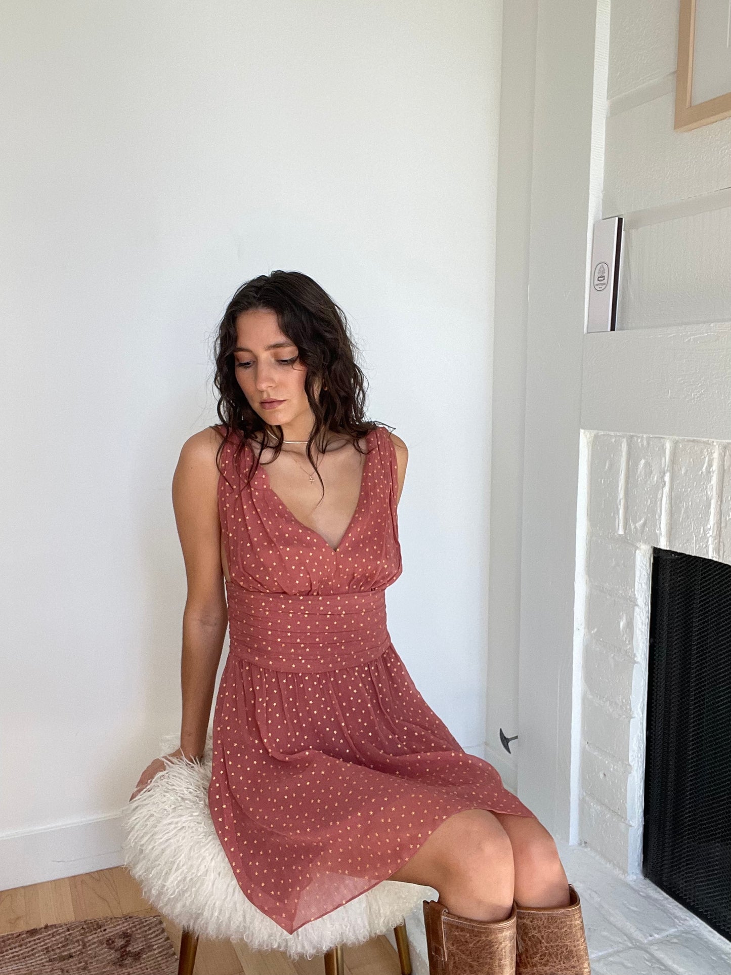 Pink Silk Dress - M