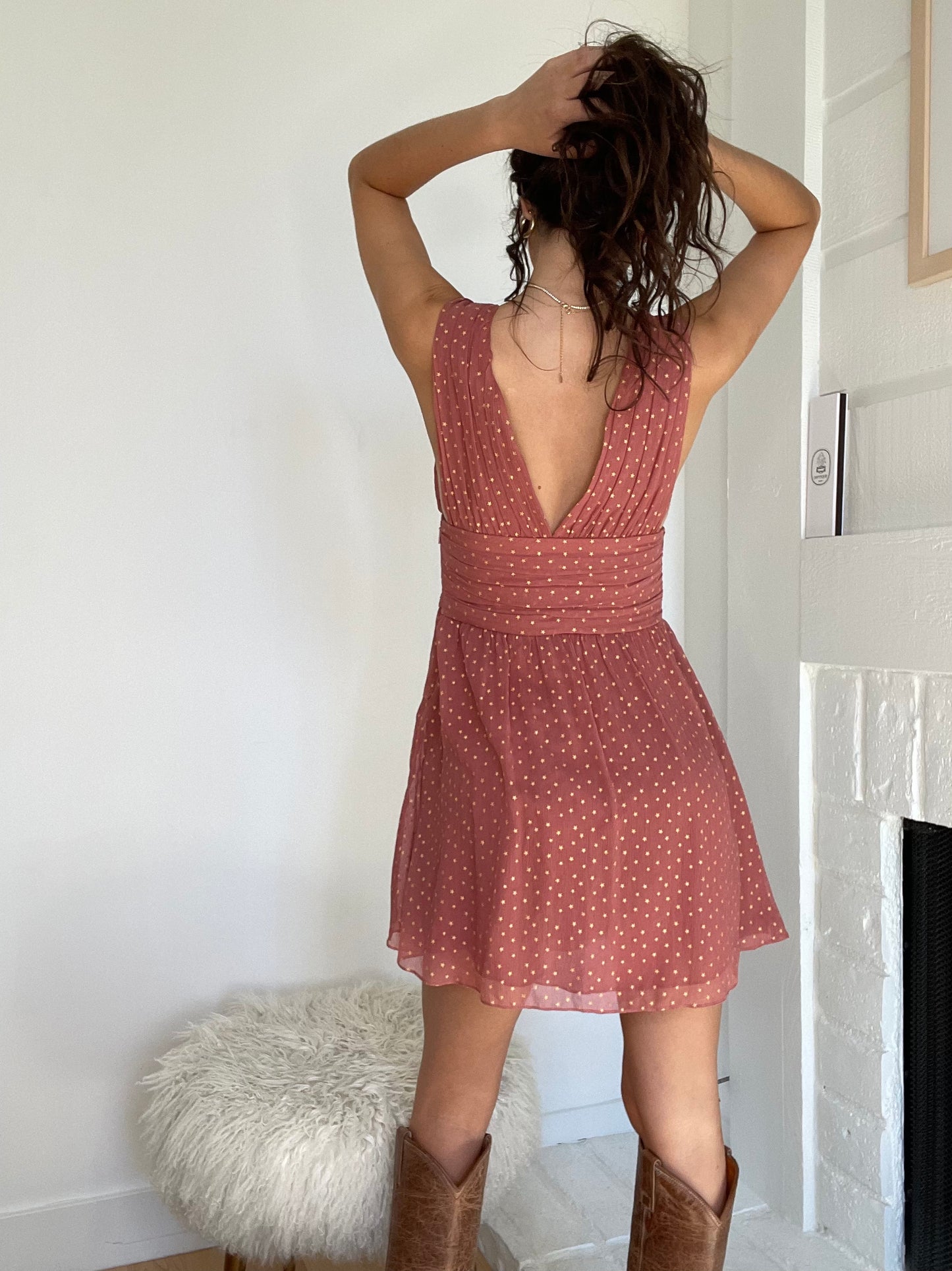 Pink Silk Dress - M