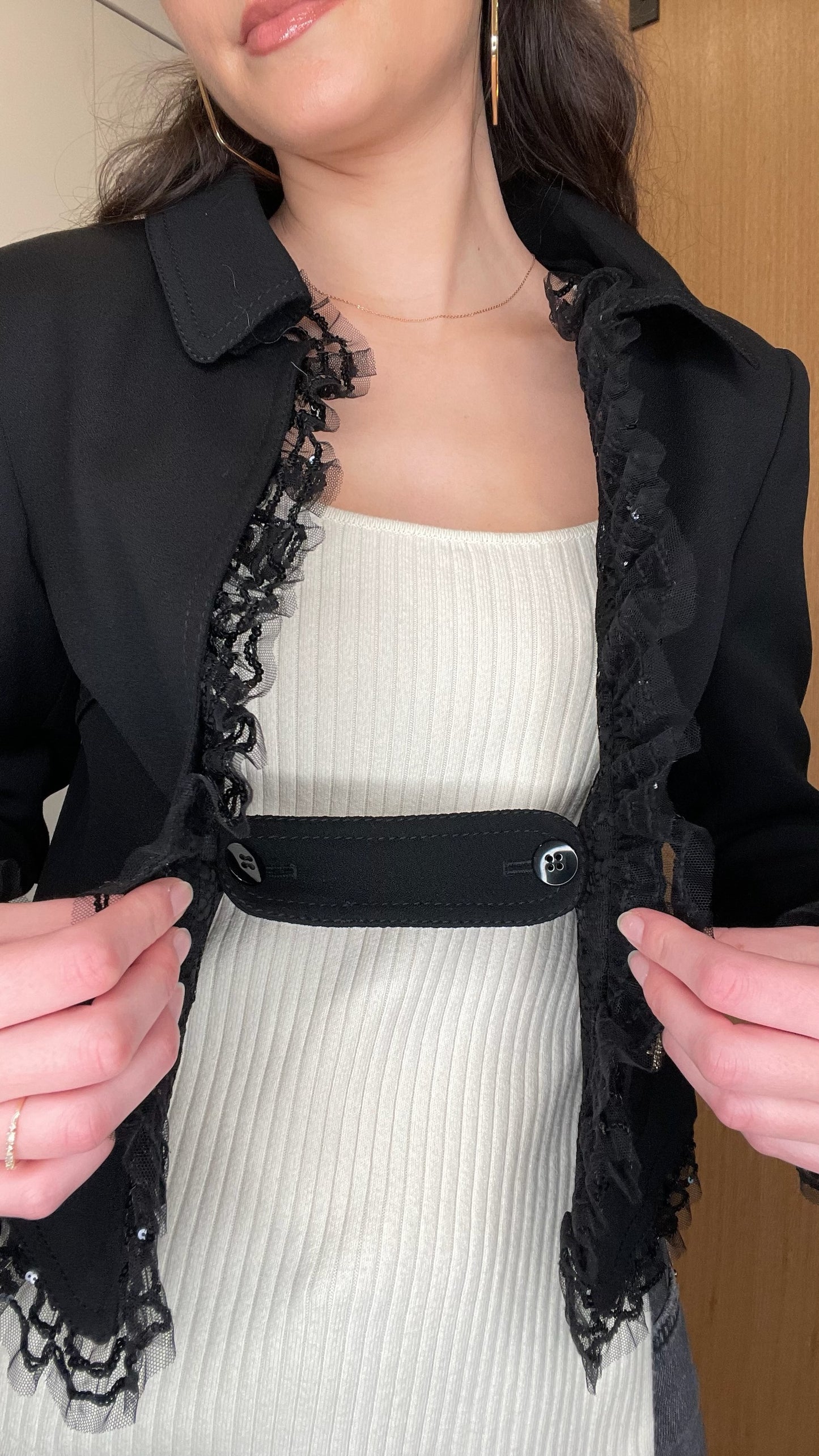 Black Laced Blazer - L