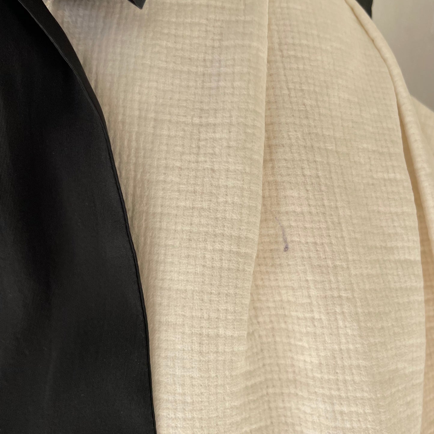 Cream and Black Bow Tie Skirt - S