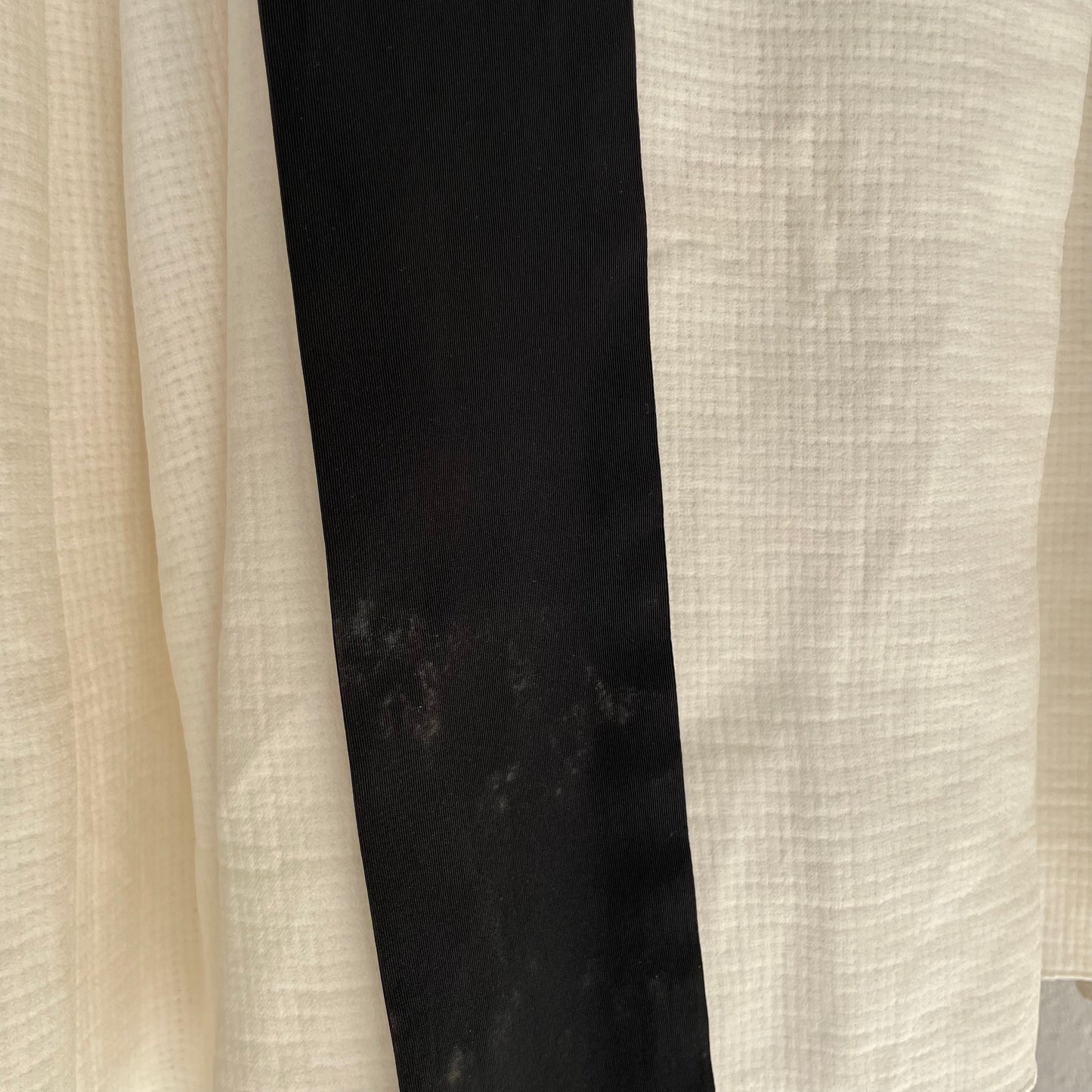 Cream and Black Bow Tie Skirt - S