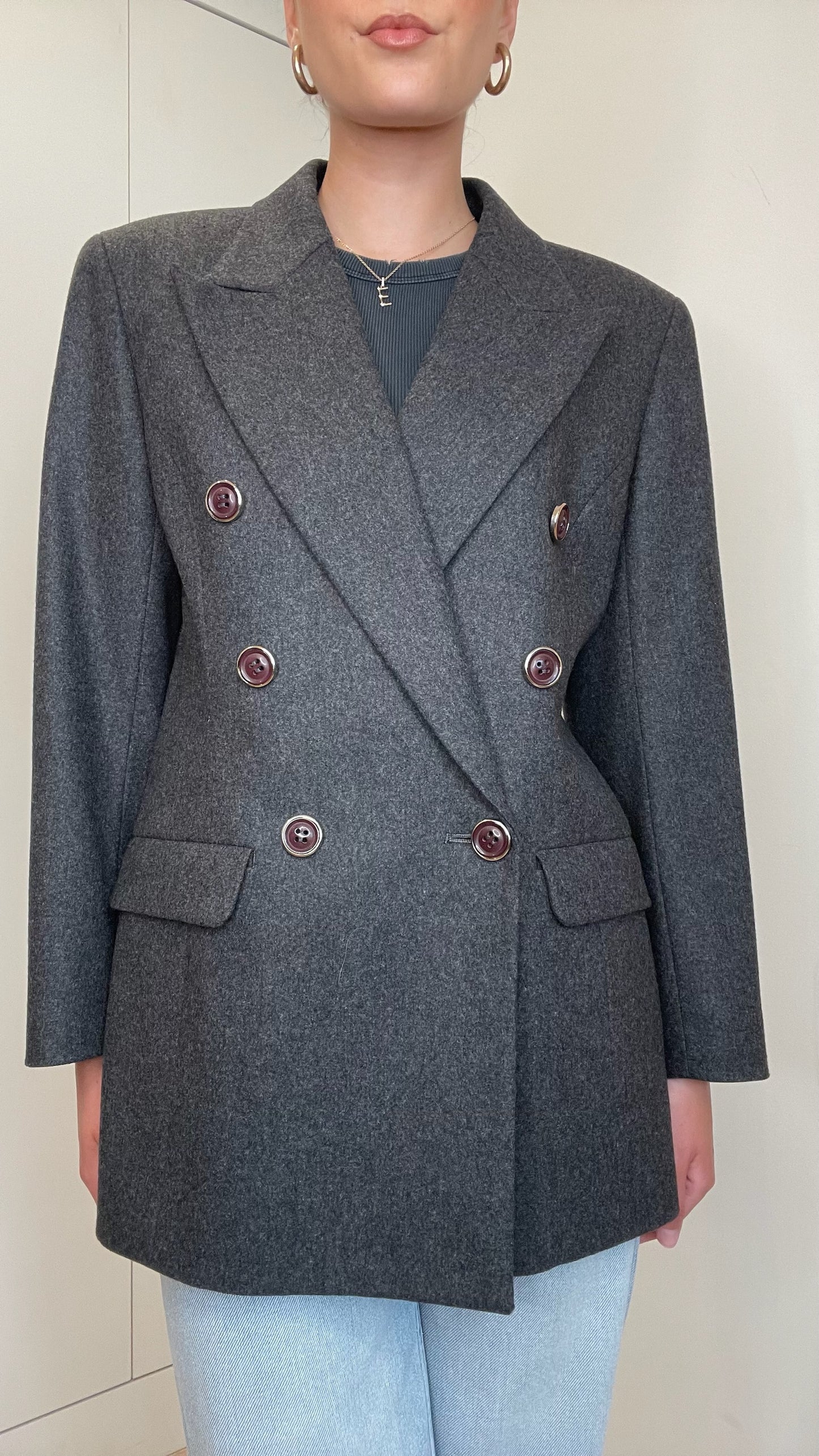 Grey Vintage Blazer - M