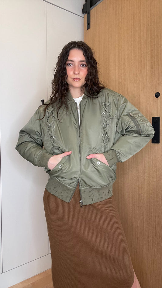 Oversized Kaki Bomber
