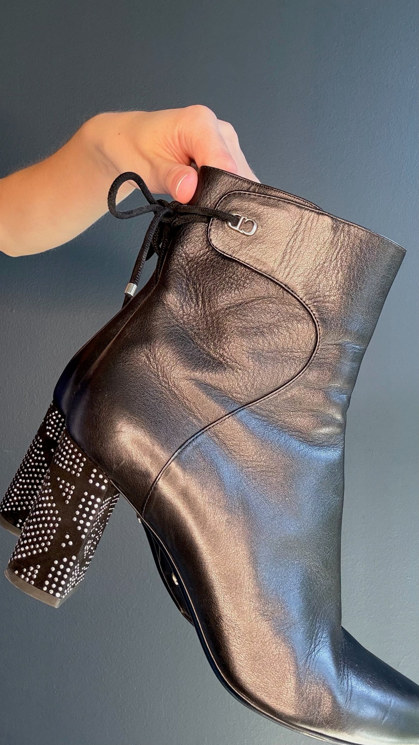 Christian Dior Studded Heel Boots - 40.5
