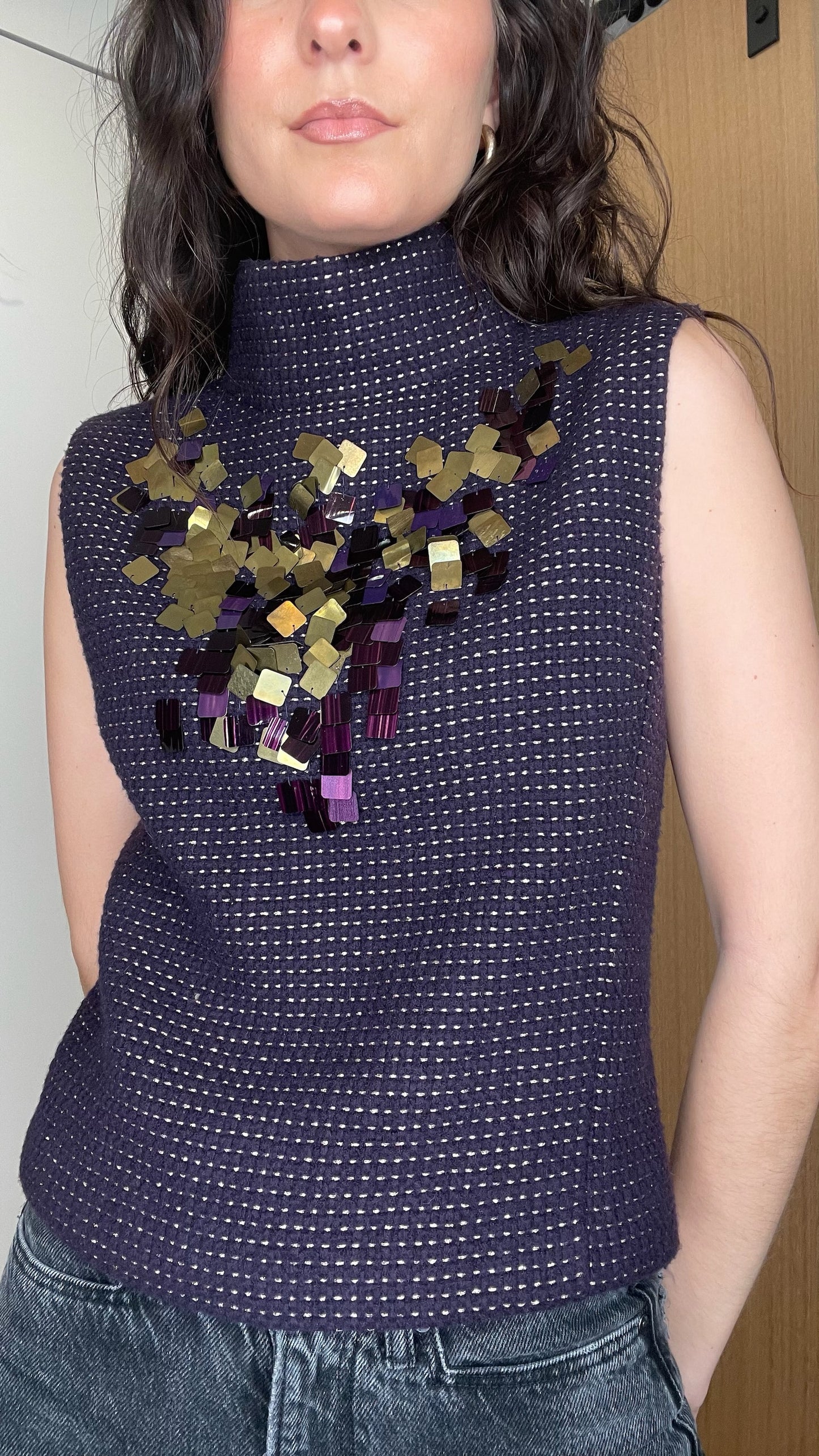 Sequins Purple Top - S