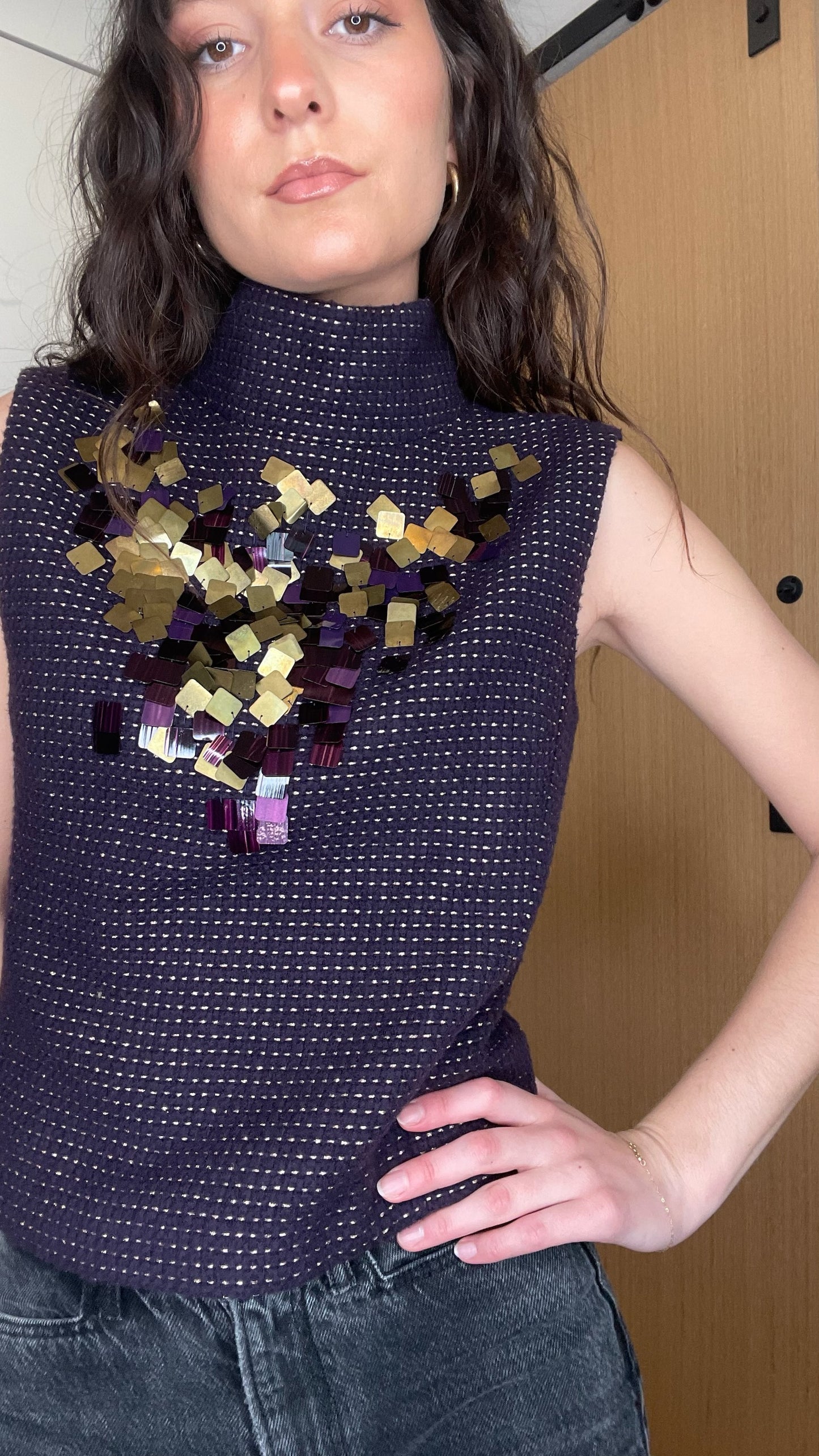 Sequins Purple Top - S