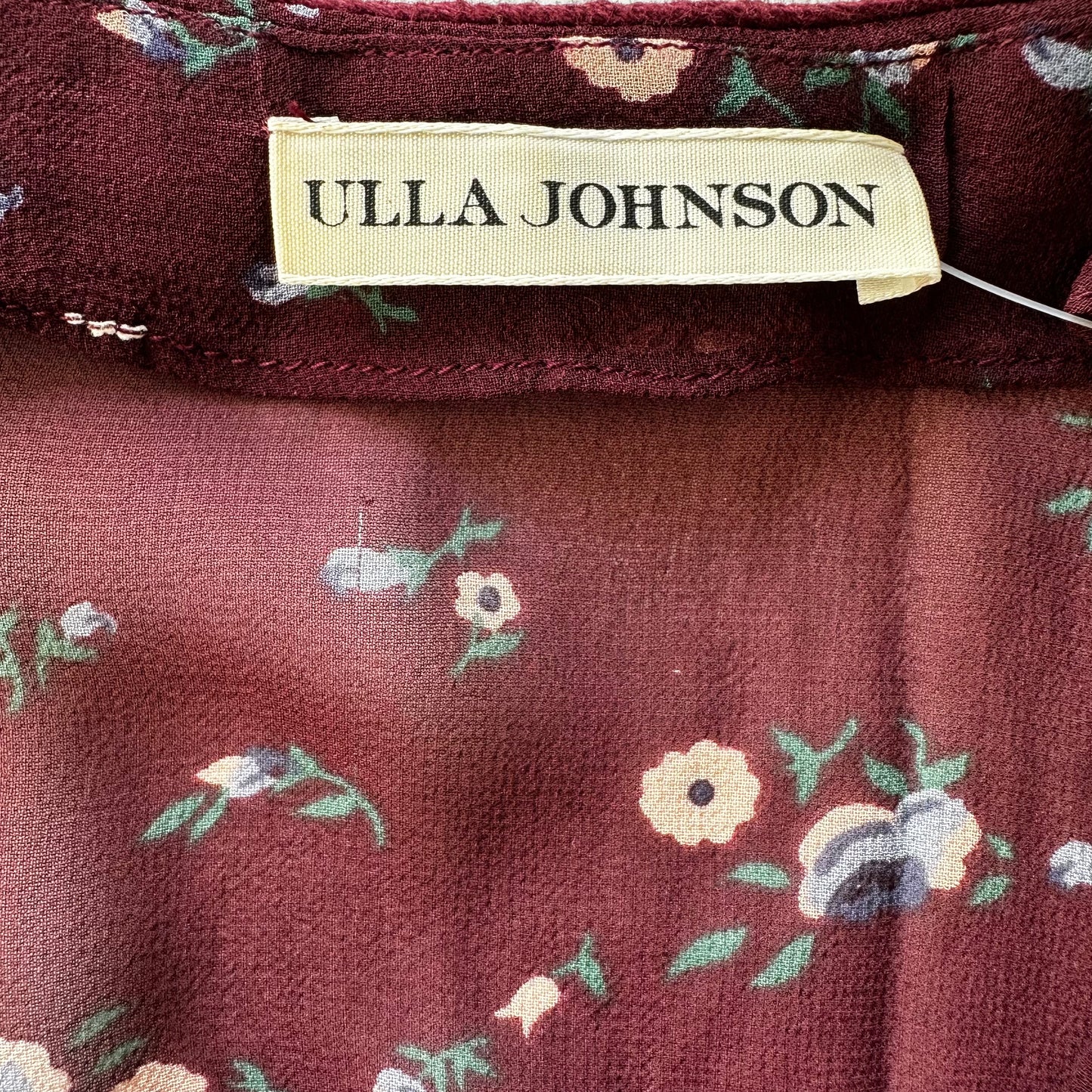 Burgundy Floral Dress - S