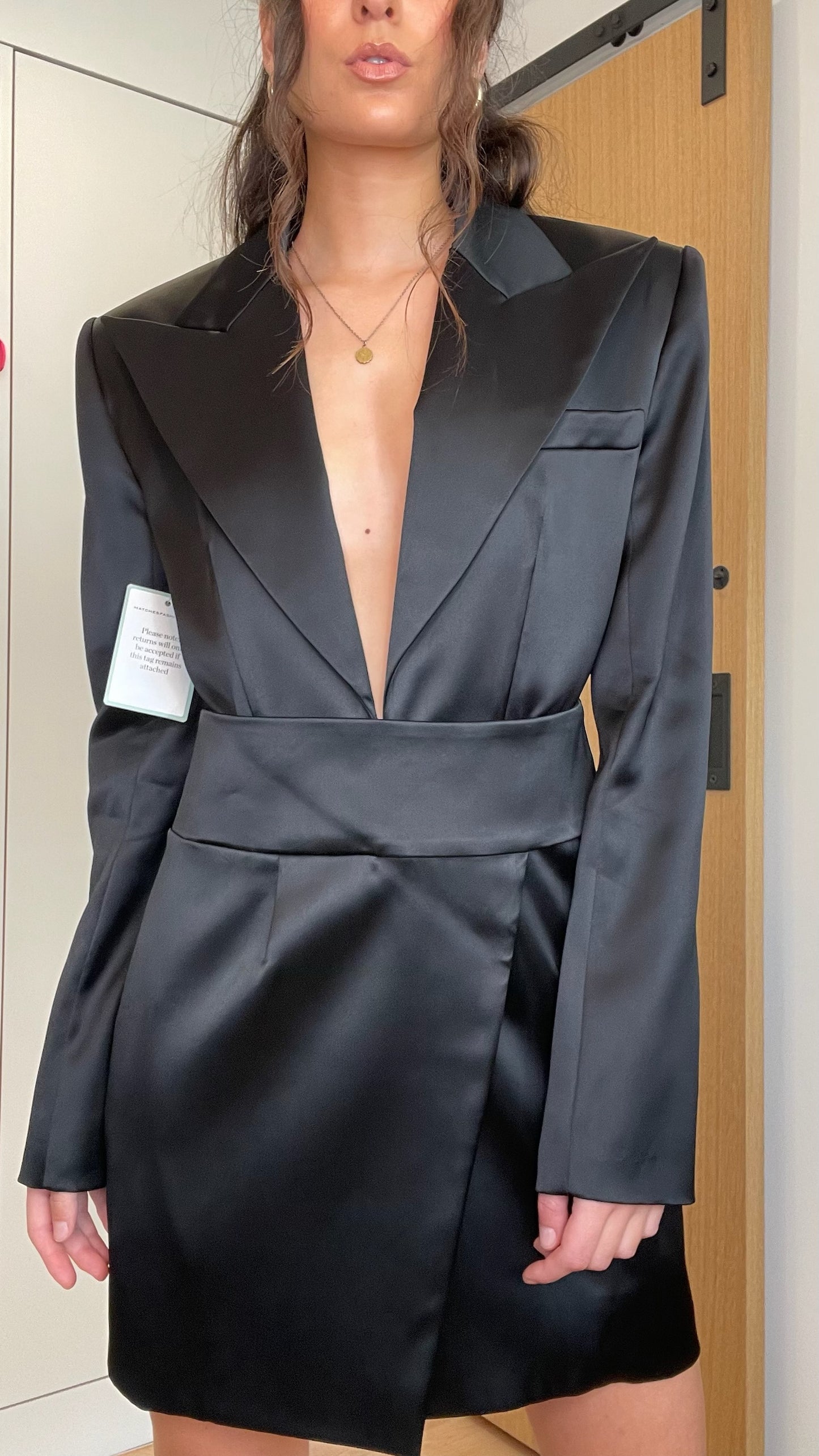 Black Satin Dress - XS