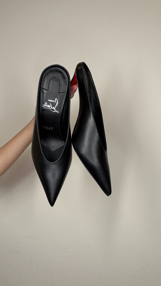 Christian Louboutin Black Heeled Mules - 39