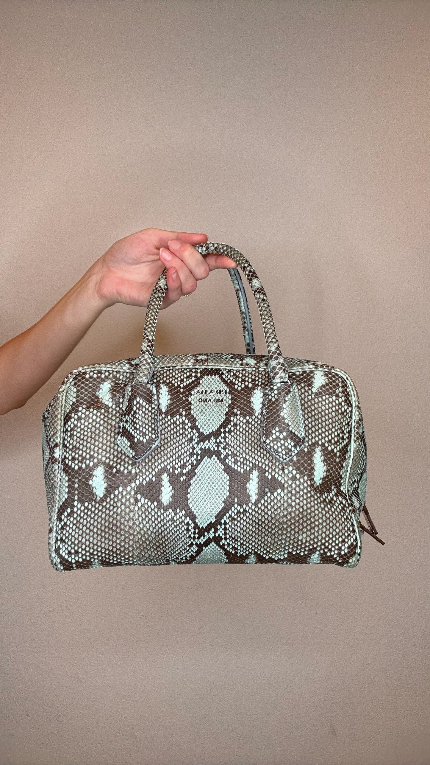 Prada Python Top Handle Bag