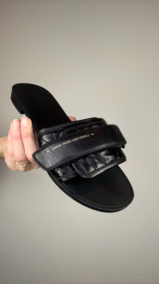 Christian Dior Leather Slides - 36