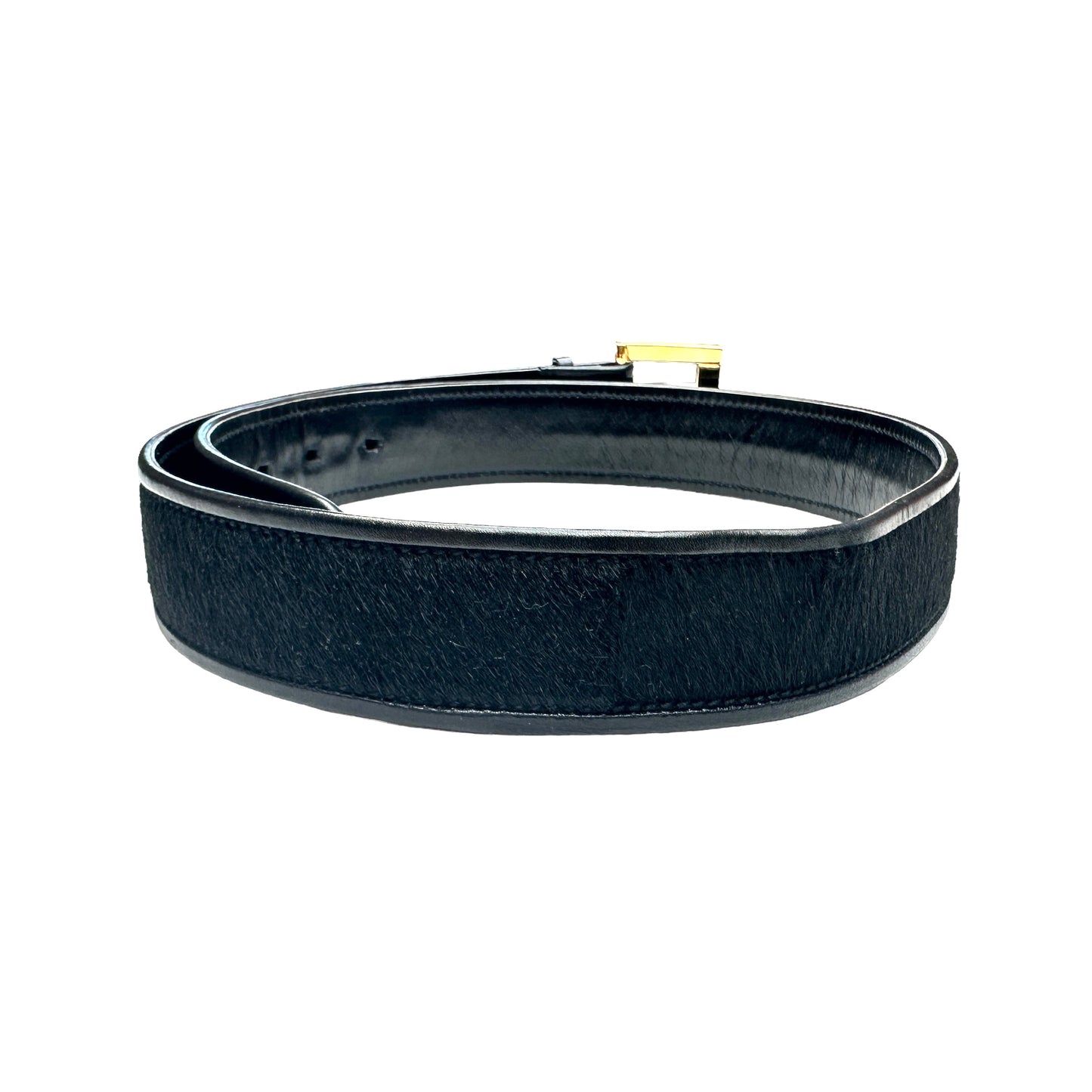 Black Pony Hair Belt - 75