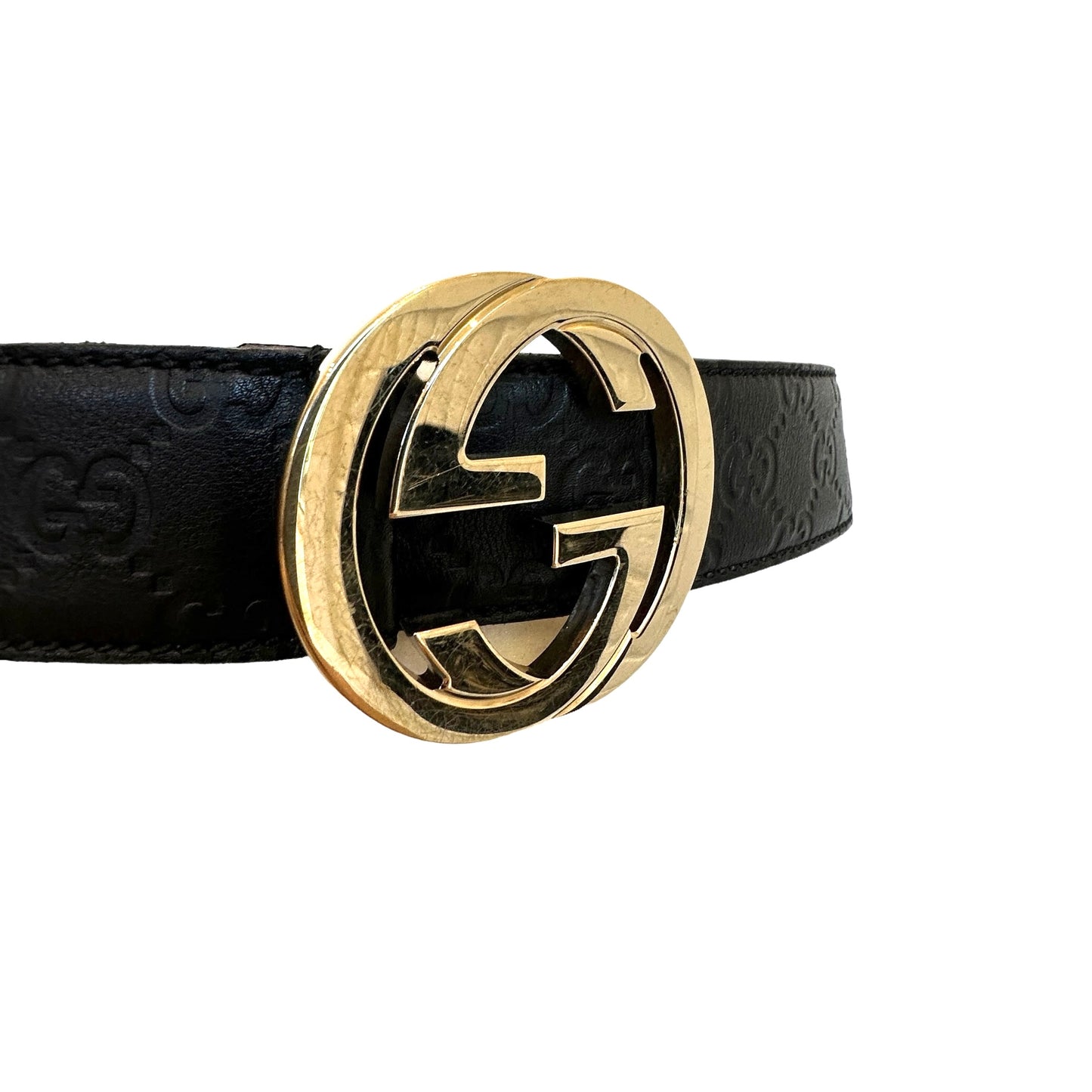 GG Monogram Leather Belt - L