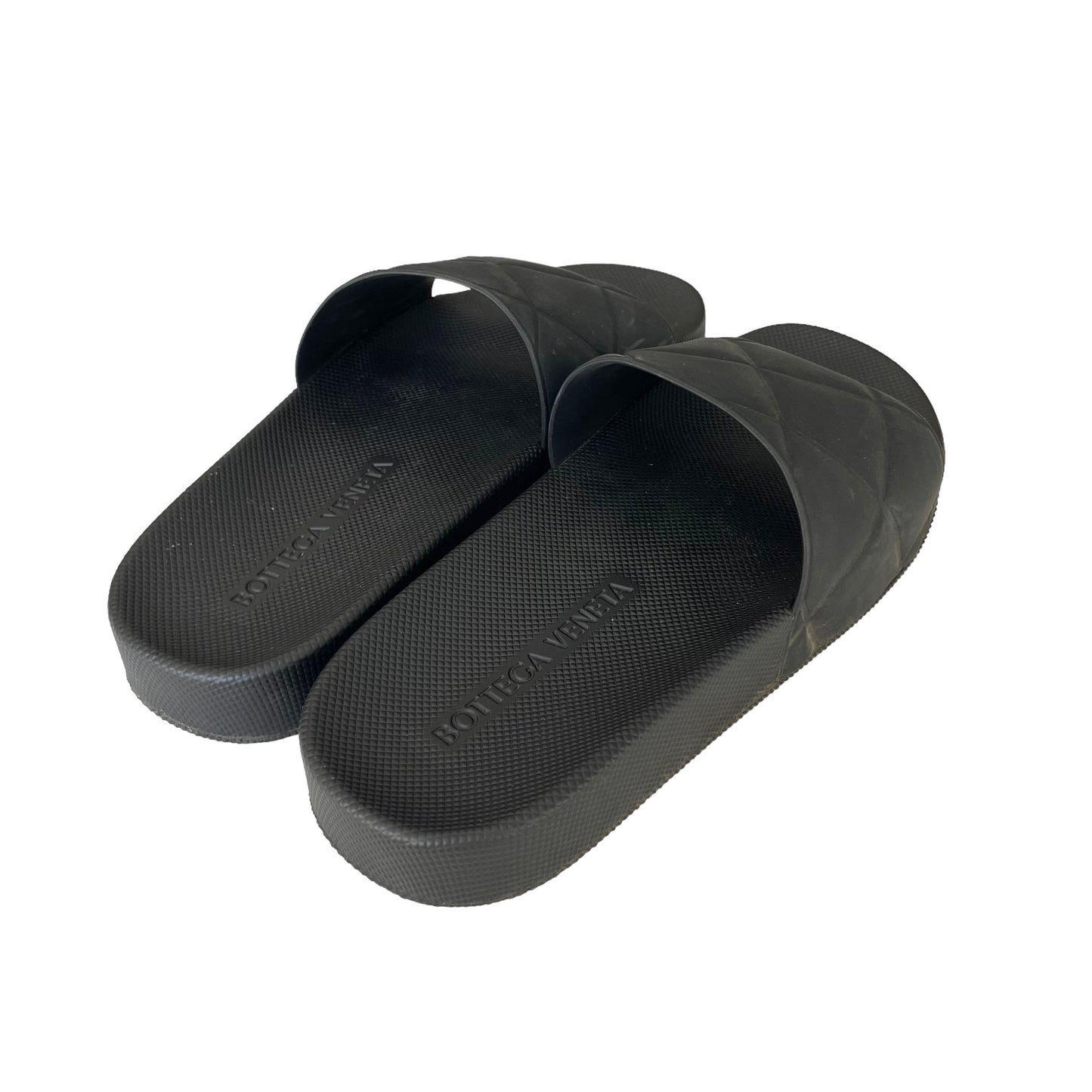 Black Rubber Slides - 8