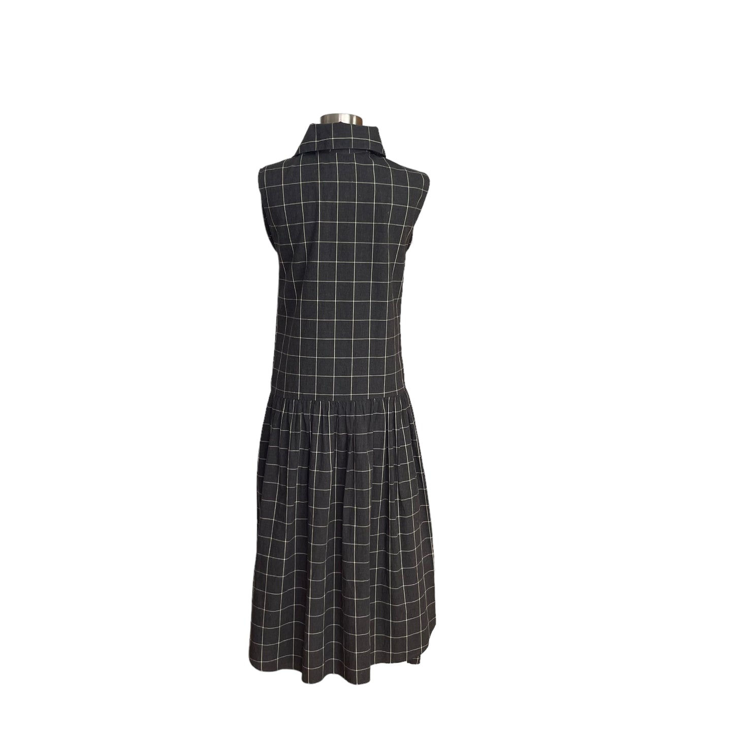 Long Plaid Cotton Dress - S